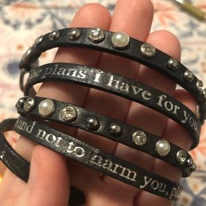 Good Works Black Studded Wrap Bracelet